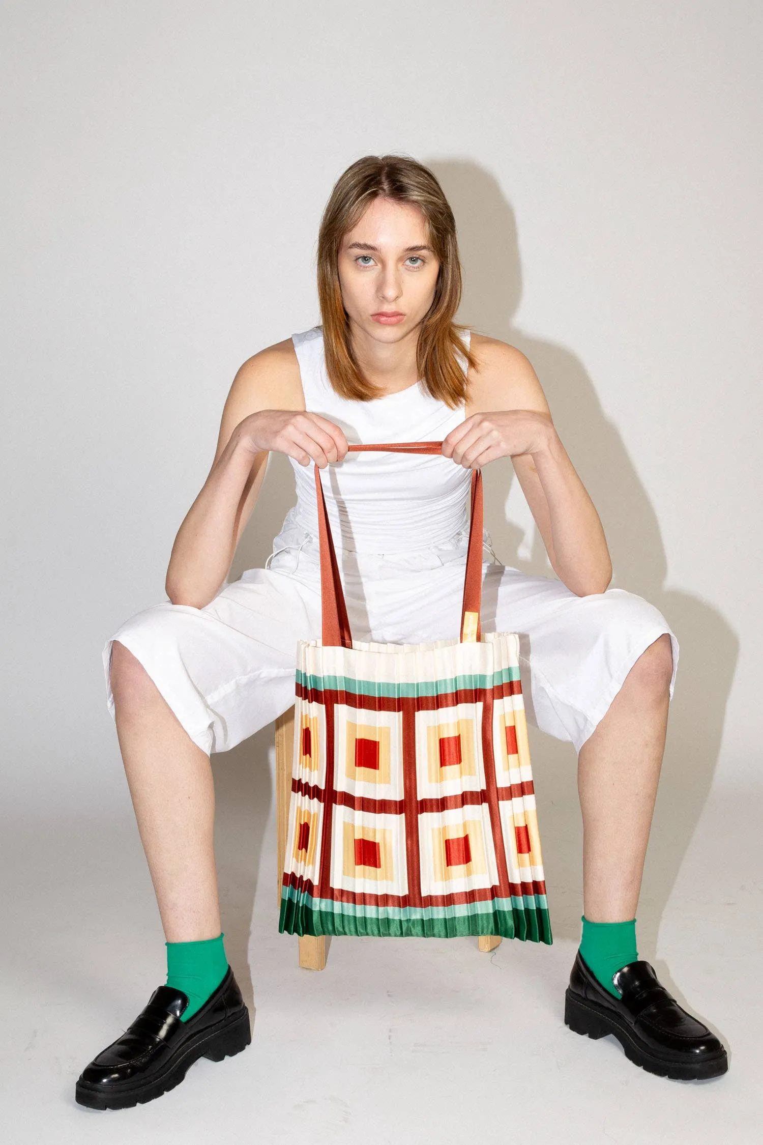 SATIN PLEATED TOTE BAG VICO