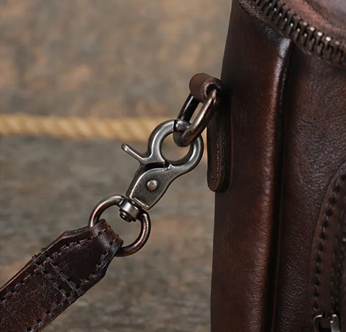 Small Ladies Side Bag Brown Leather Crossbody Bag