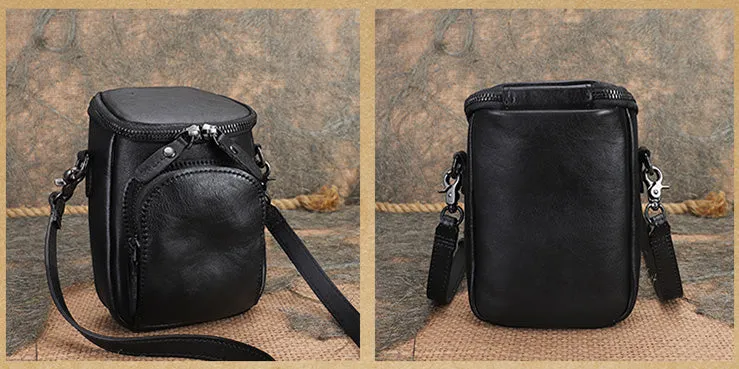 Small Ladies Side Bag Brown Leather Crossbody Bag