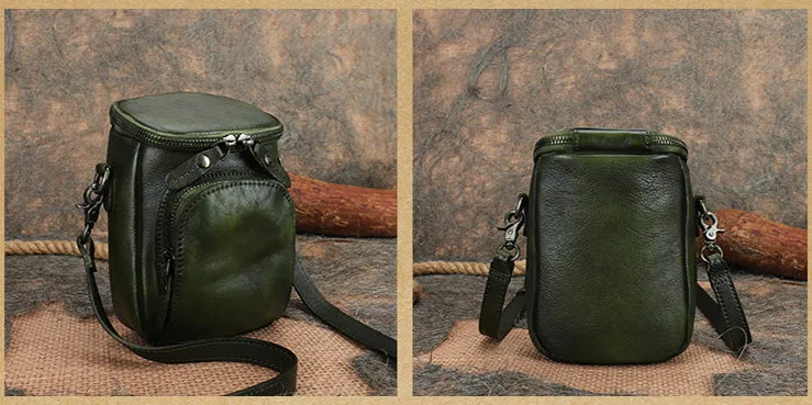 Small Ladies Side Bag Brown Leather Crossbody Bag