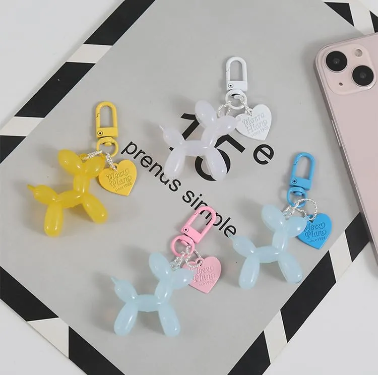 tenghong2021 Cute Jelly Balloon Dog Keychain for Women Key Chain Car Keys Handbag Purse Accessories