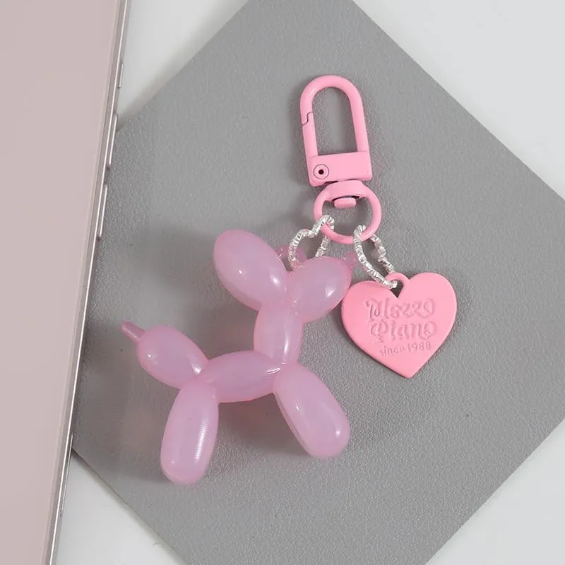 tenghong2021 Cute Jelly Balloon Dog Keychain for Women Key Chain Car Keys Handbag Purse Accessories