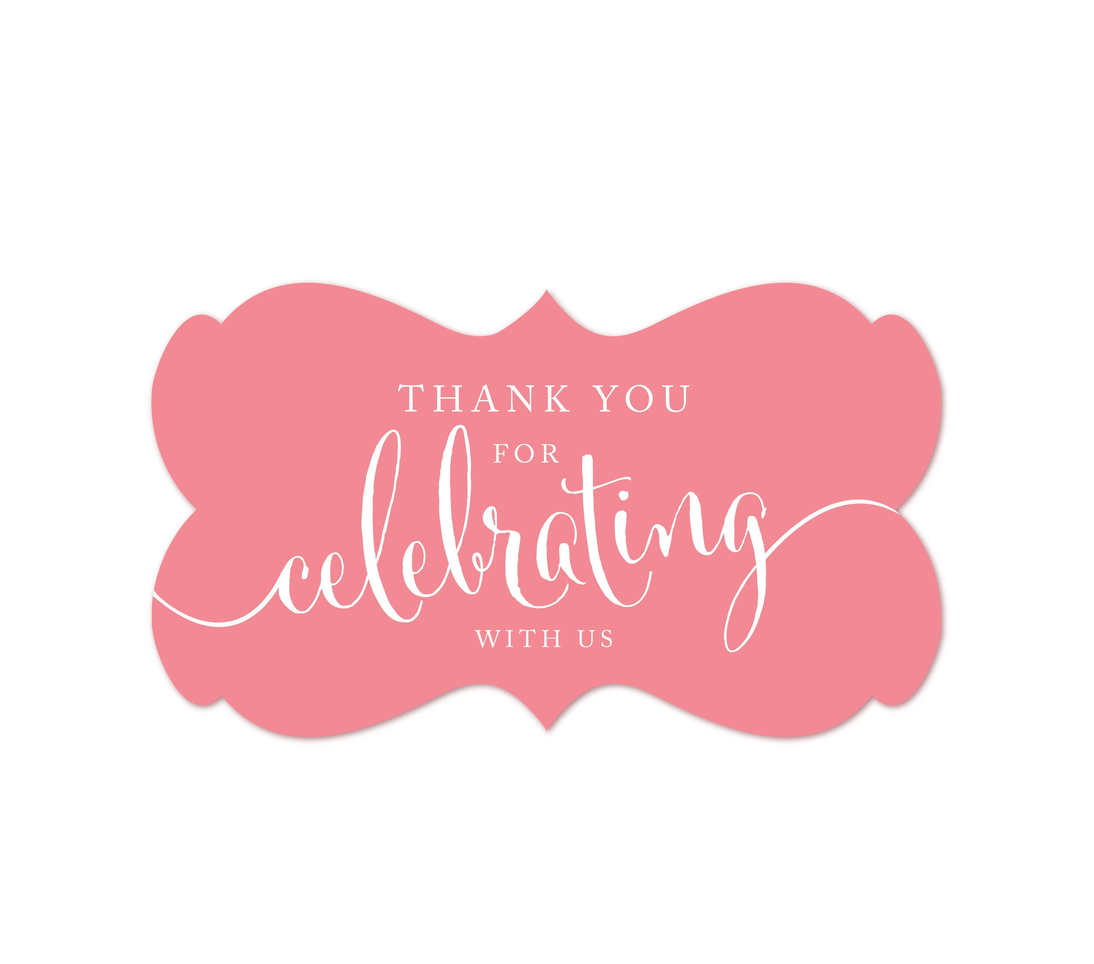 Thank You For Celebrating With Us Fancy Frame Label Stickers