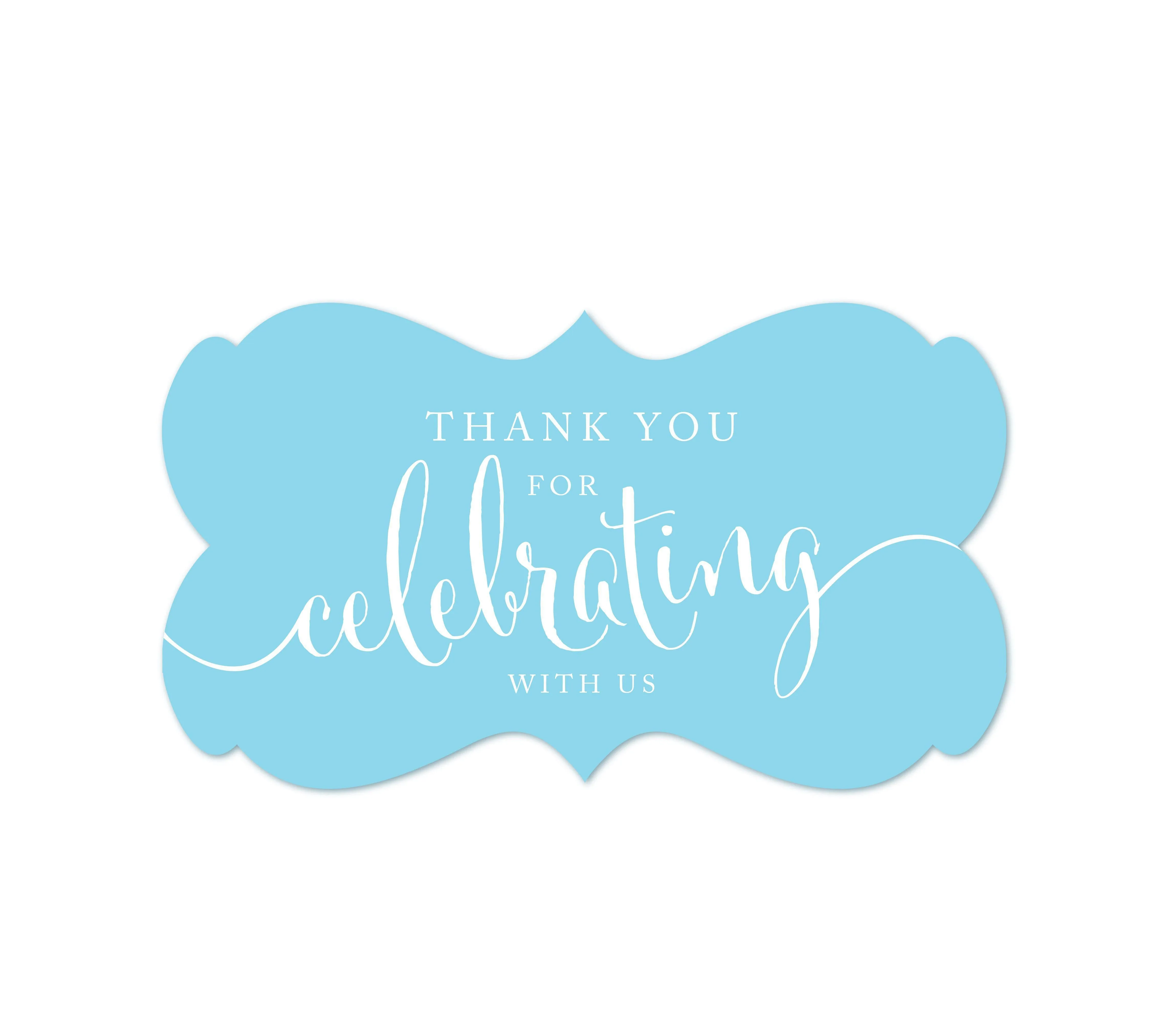 Thank You For Celebrating With Us Fancy Frame Label Stickers