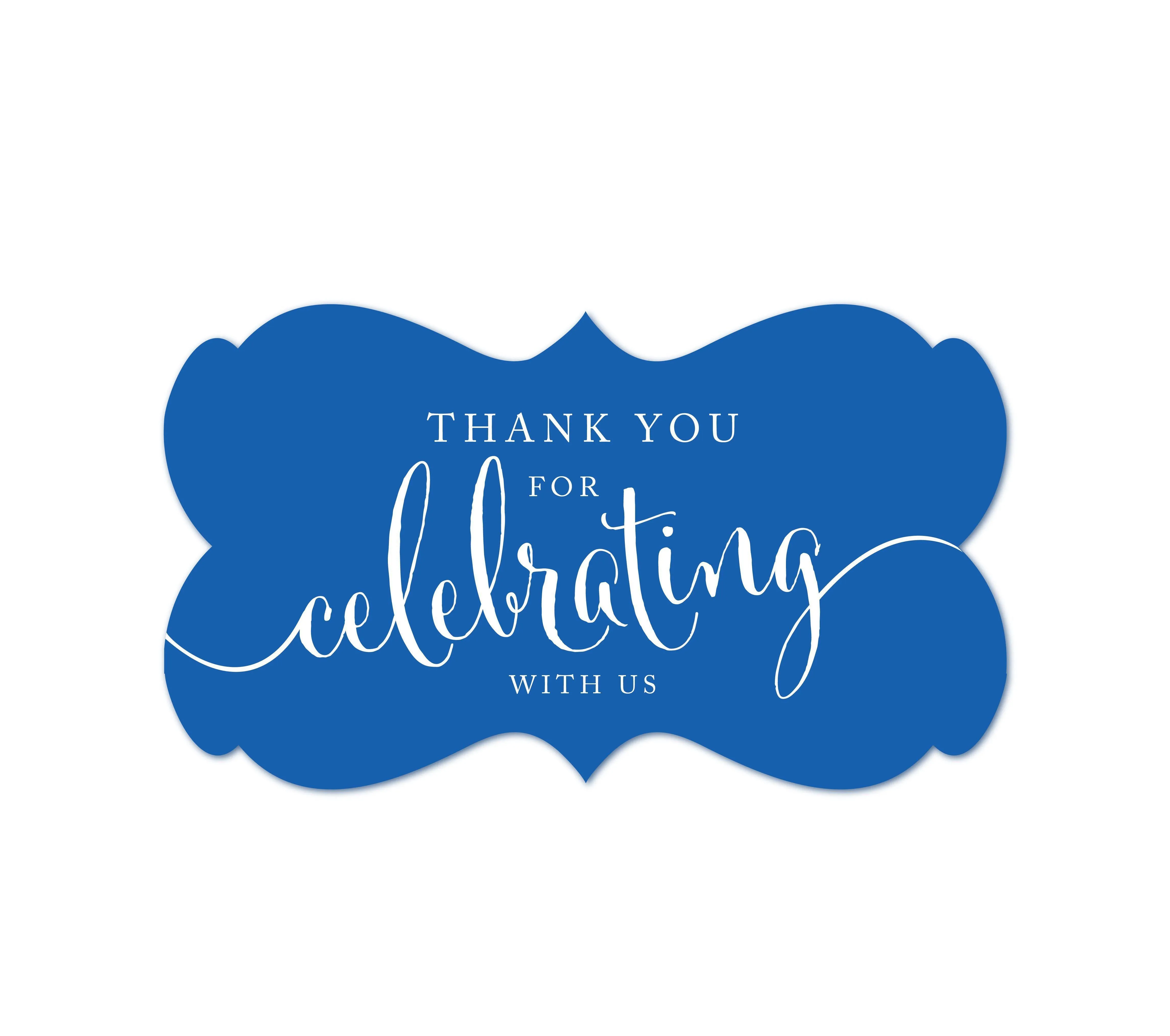 Thank You For Celebrating With Us Fancy Frame Label Stickers
