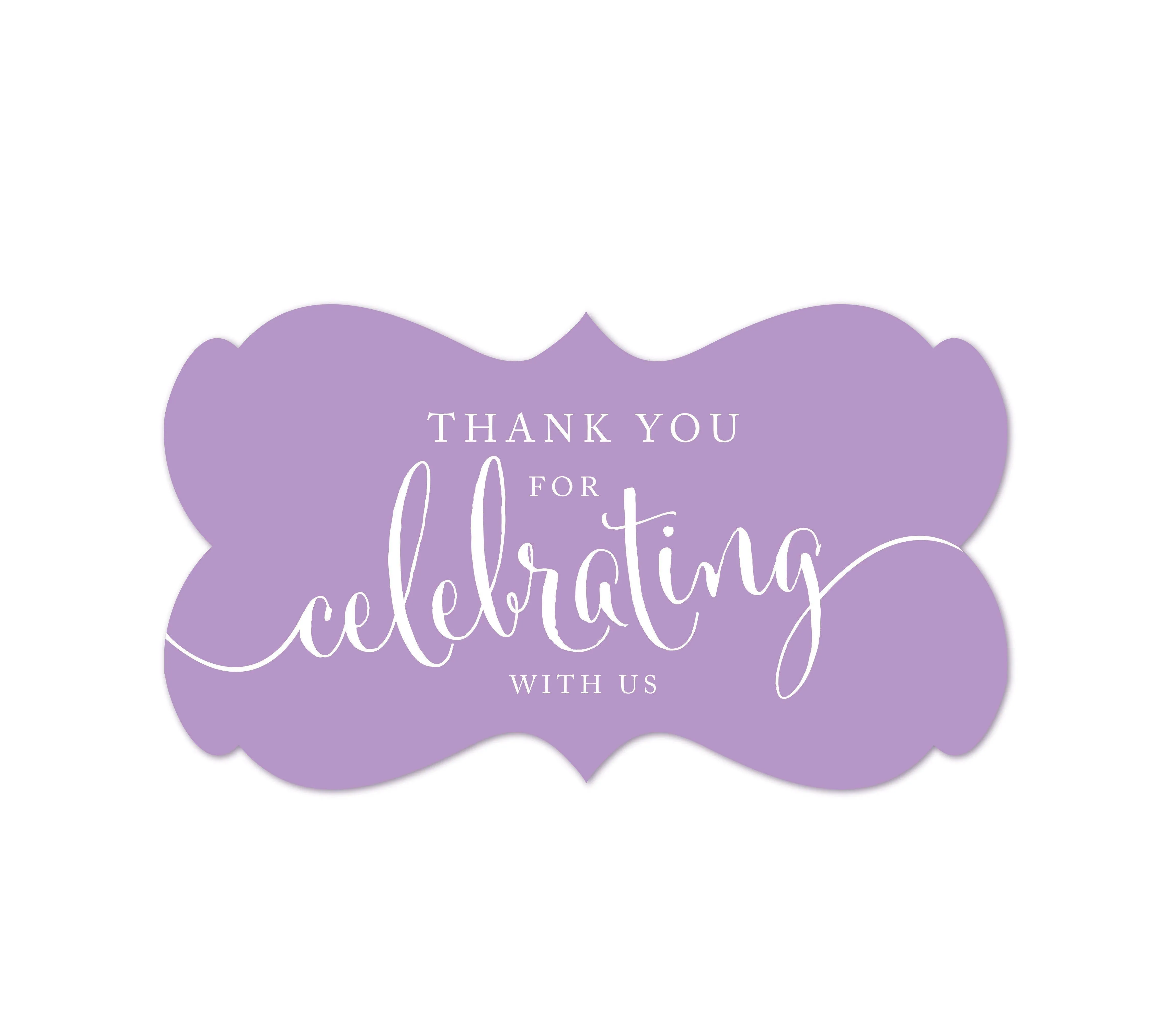 Thank You For Celebrating With Us Fancy Frame Label Stickers