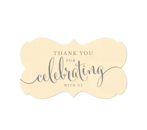 Thank You For Celebrating With Us Fancy Frame Label Stickers