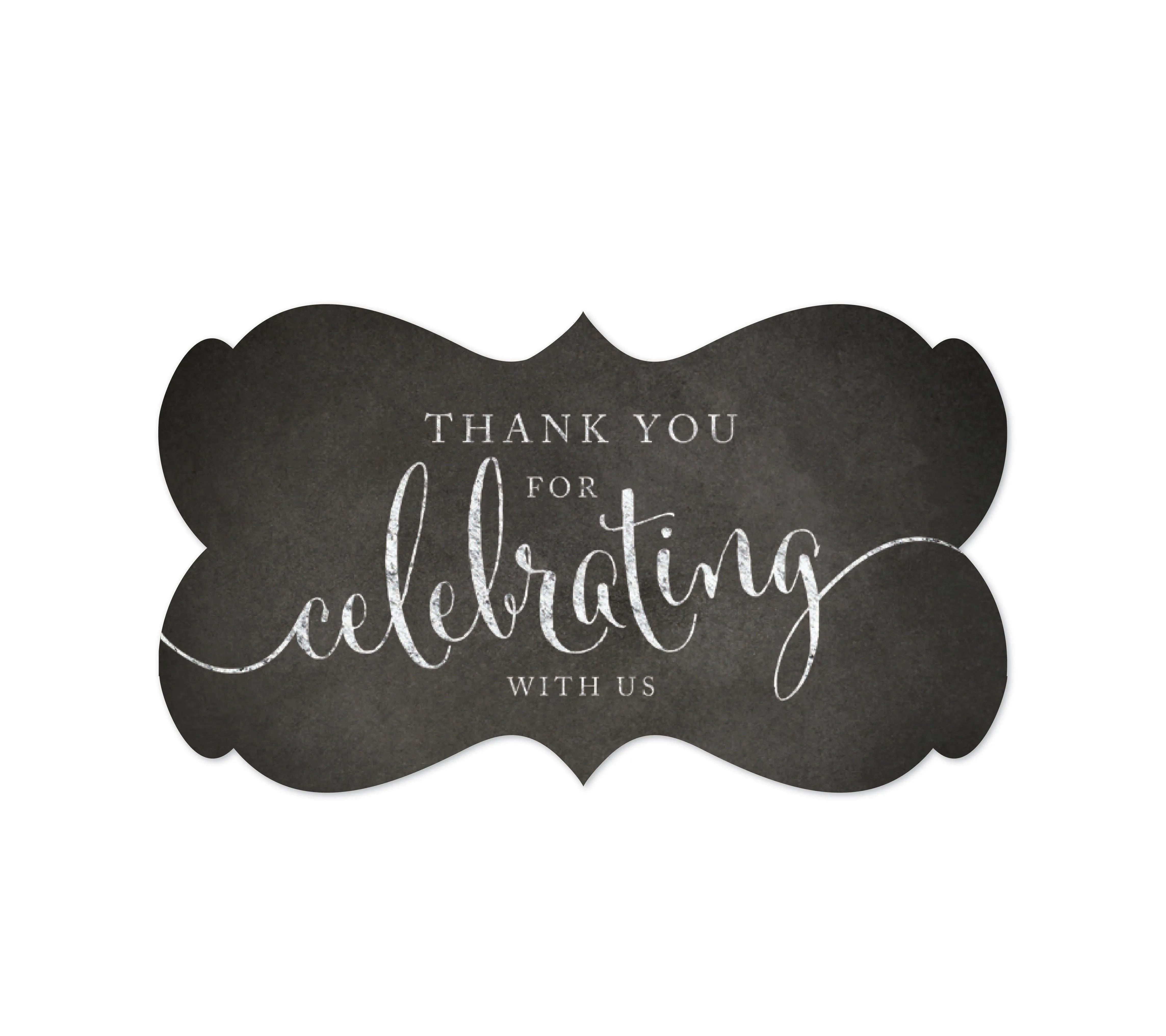 Thank You For Celebrating With Us Fancy Frame Label Stickers
