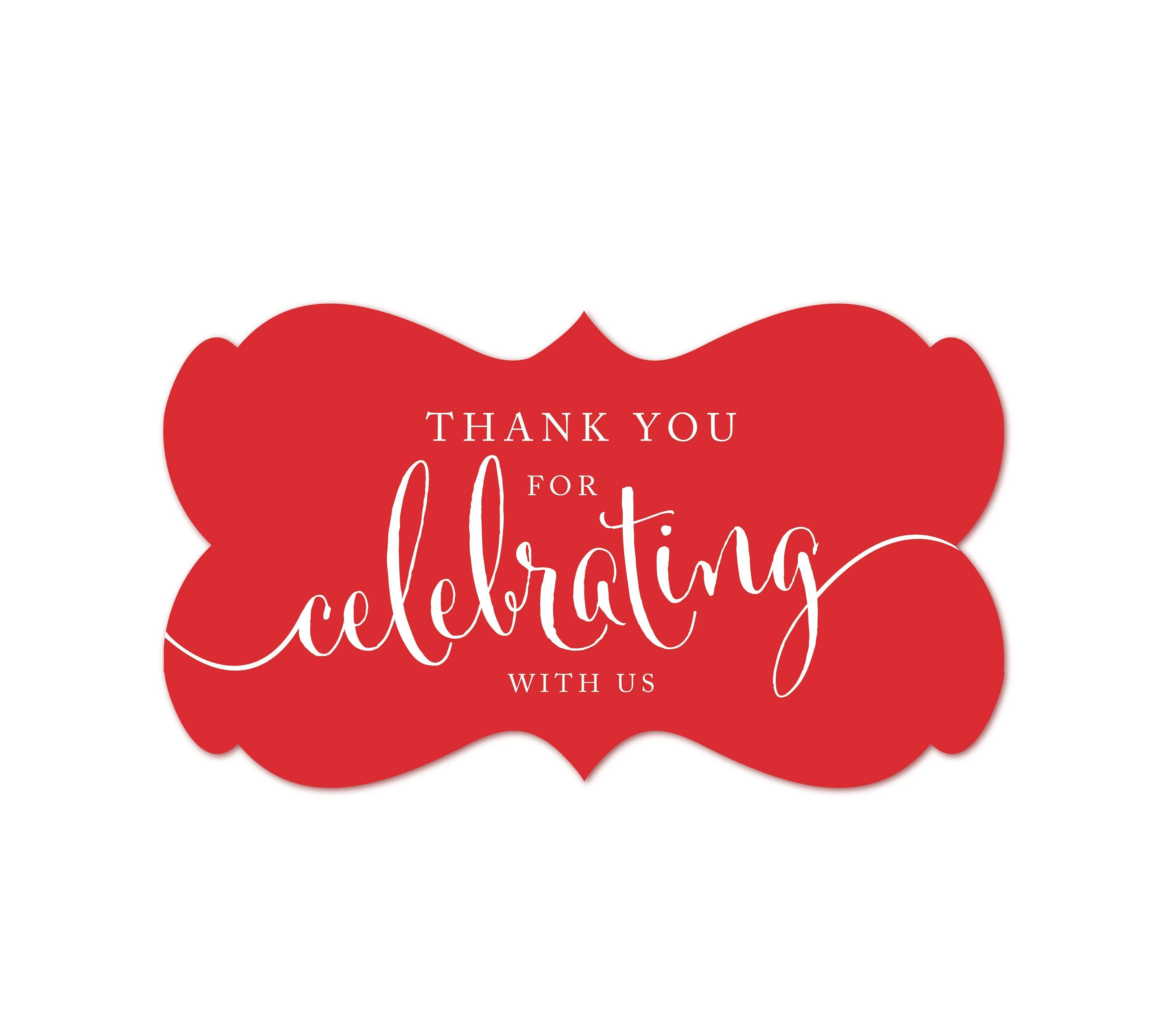 Thank You For Celebrating With Us Fancy Frame Label Stickers