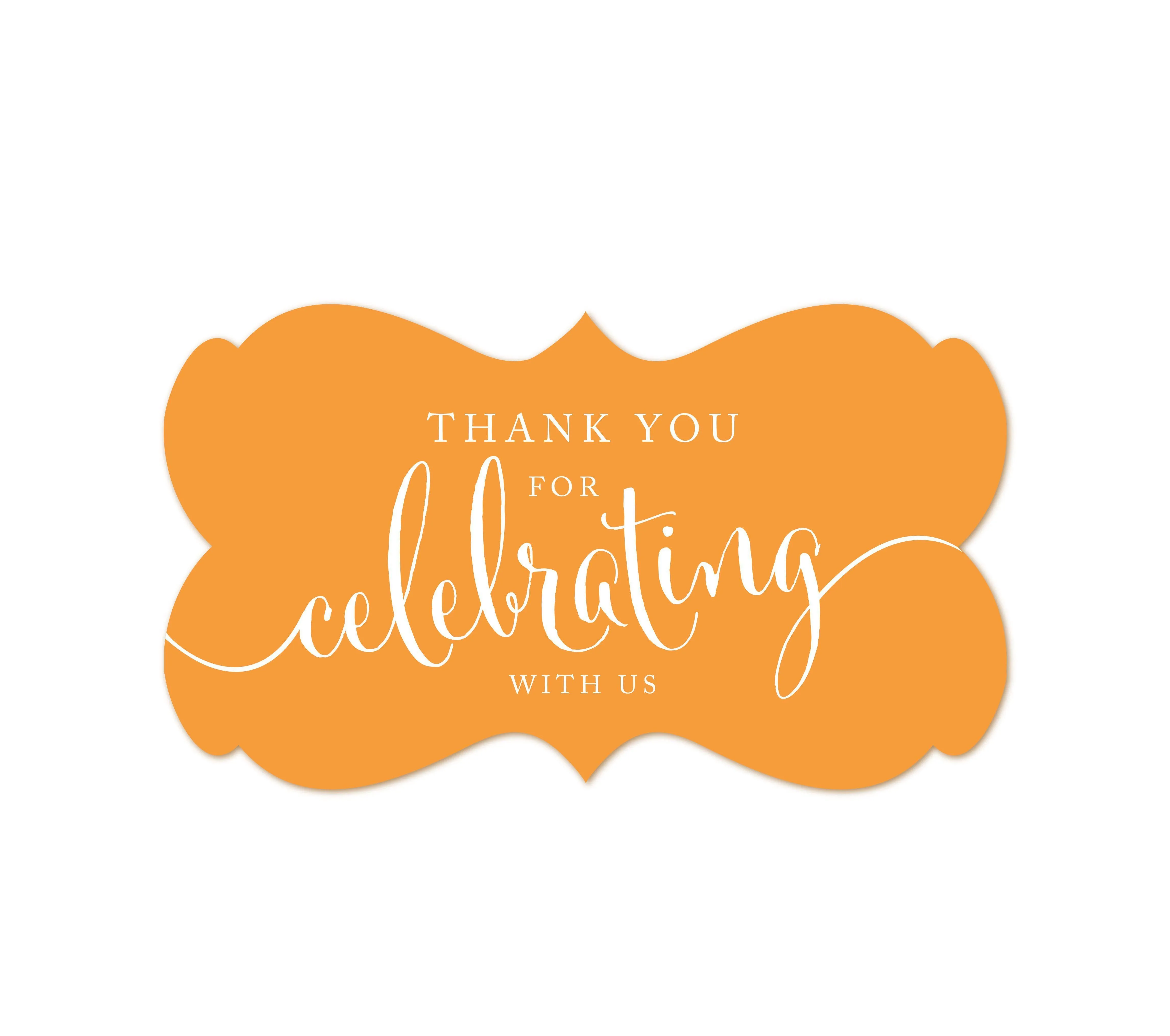 Thank You For Celebrating With Us Fancy Frame Label Stickers