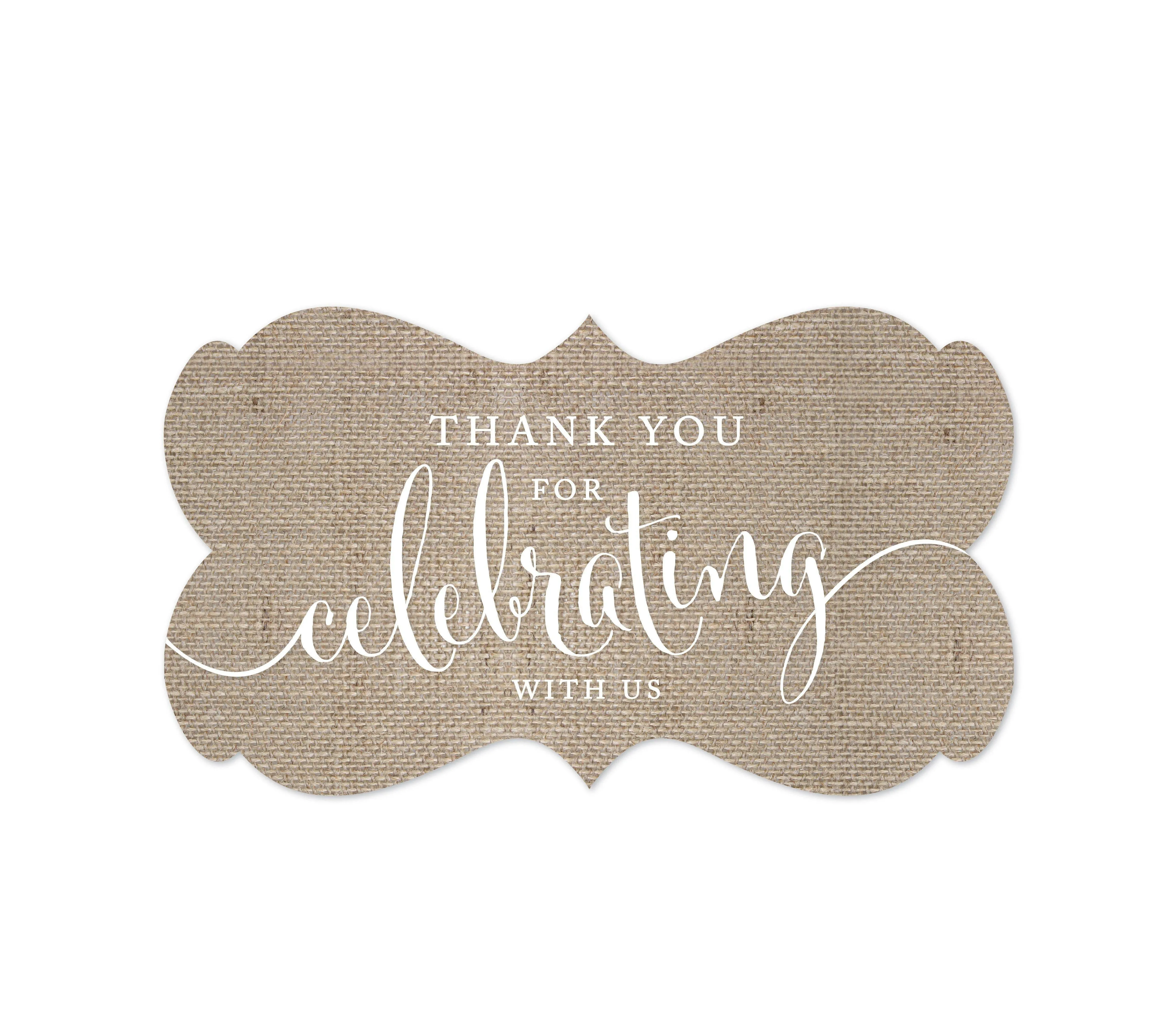 Thank You For Celebrating With Us Fancy Frame Label Stickers