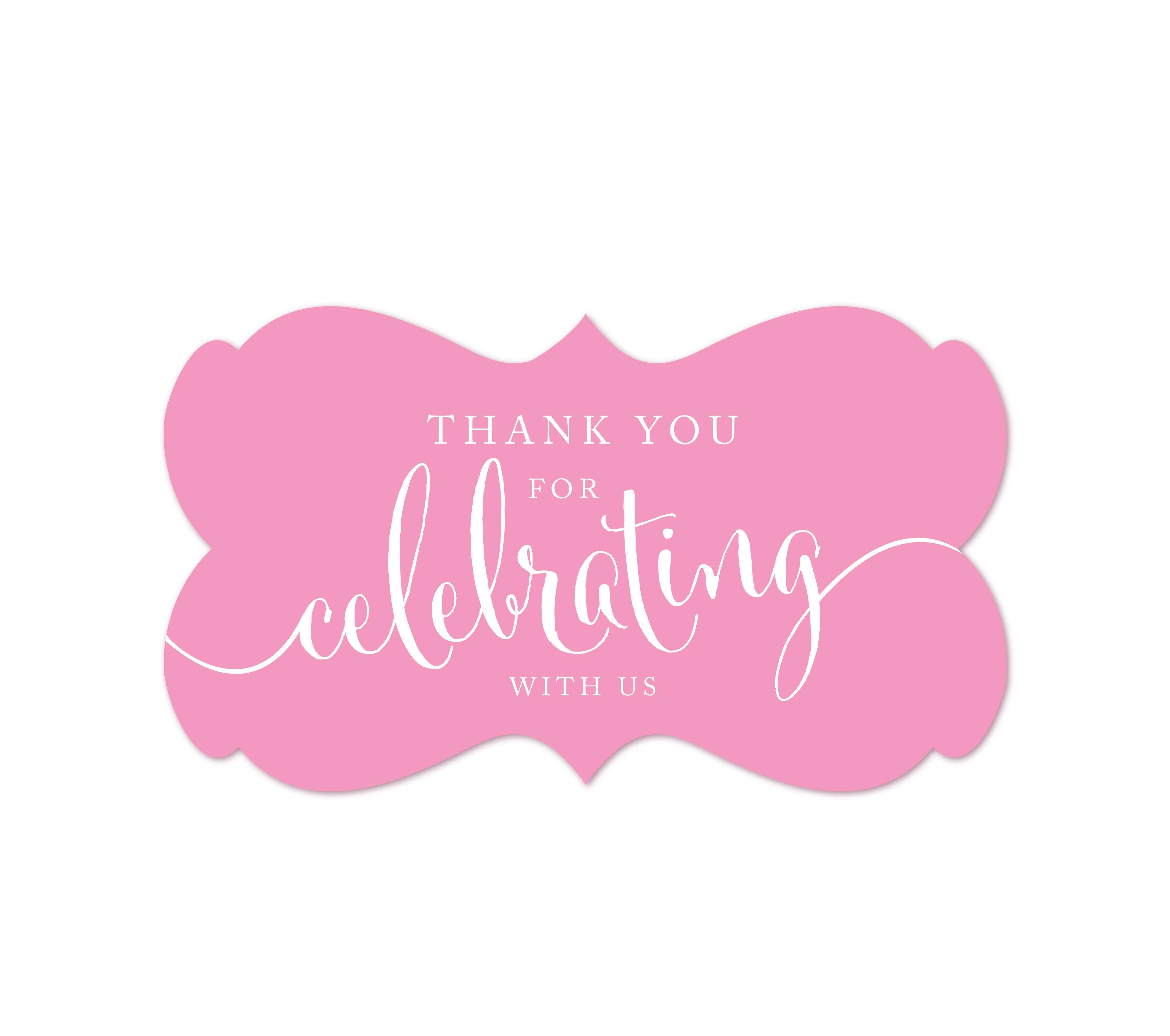 Thank You For Celebrating With Us Fancy Frame Label Stickers
