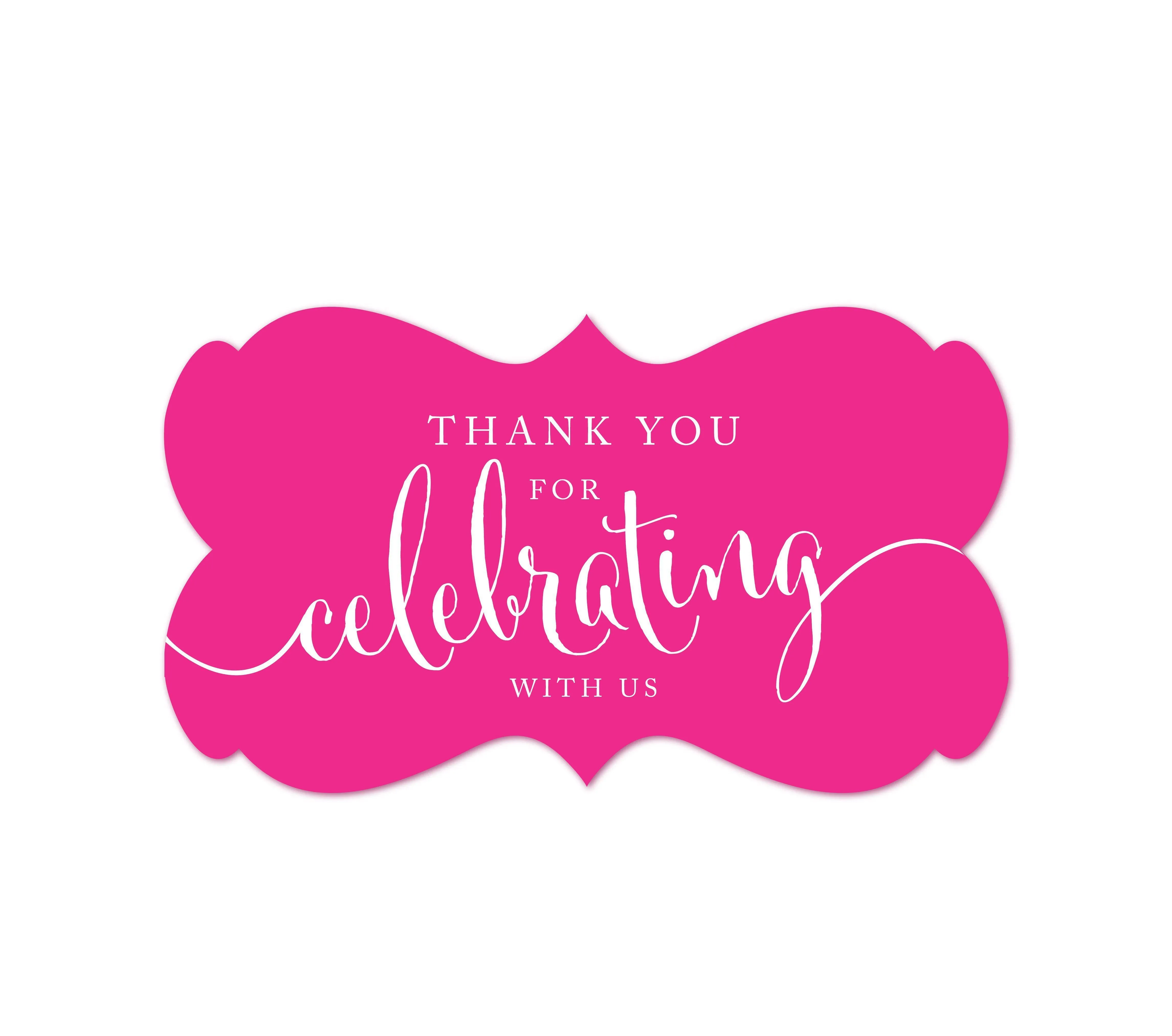 Thank You For Celebrating With Us Fancy Frame Label Stickers