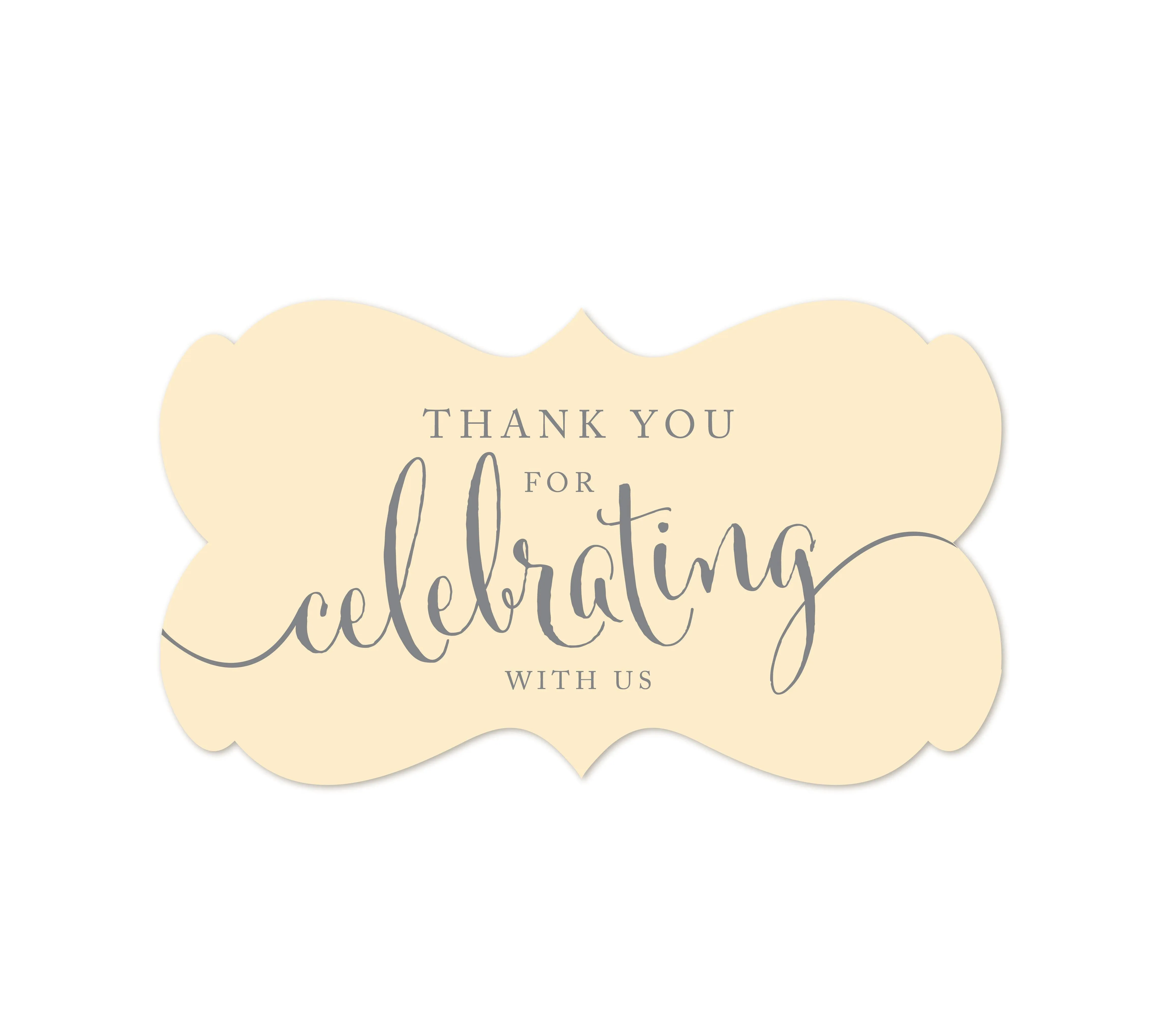 Thank You For Celebrating With Us Fancy Frame Label Stickers