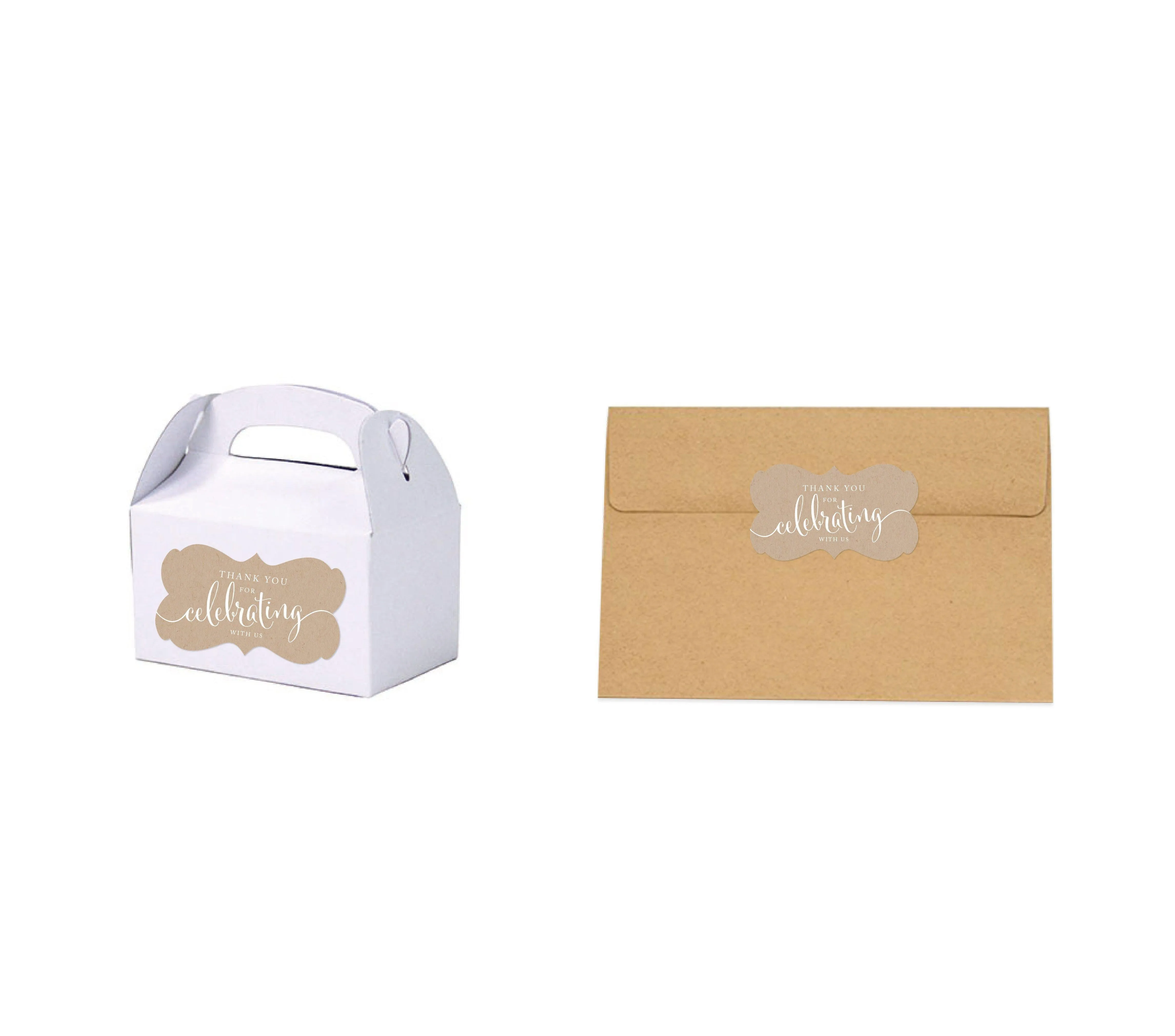Thank You For Celebrating With Us Fancy Frame Label Stickers