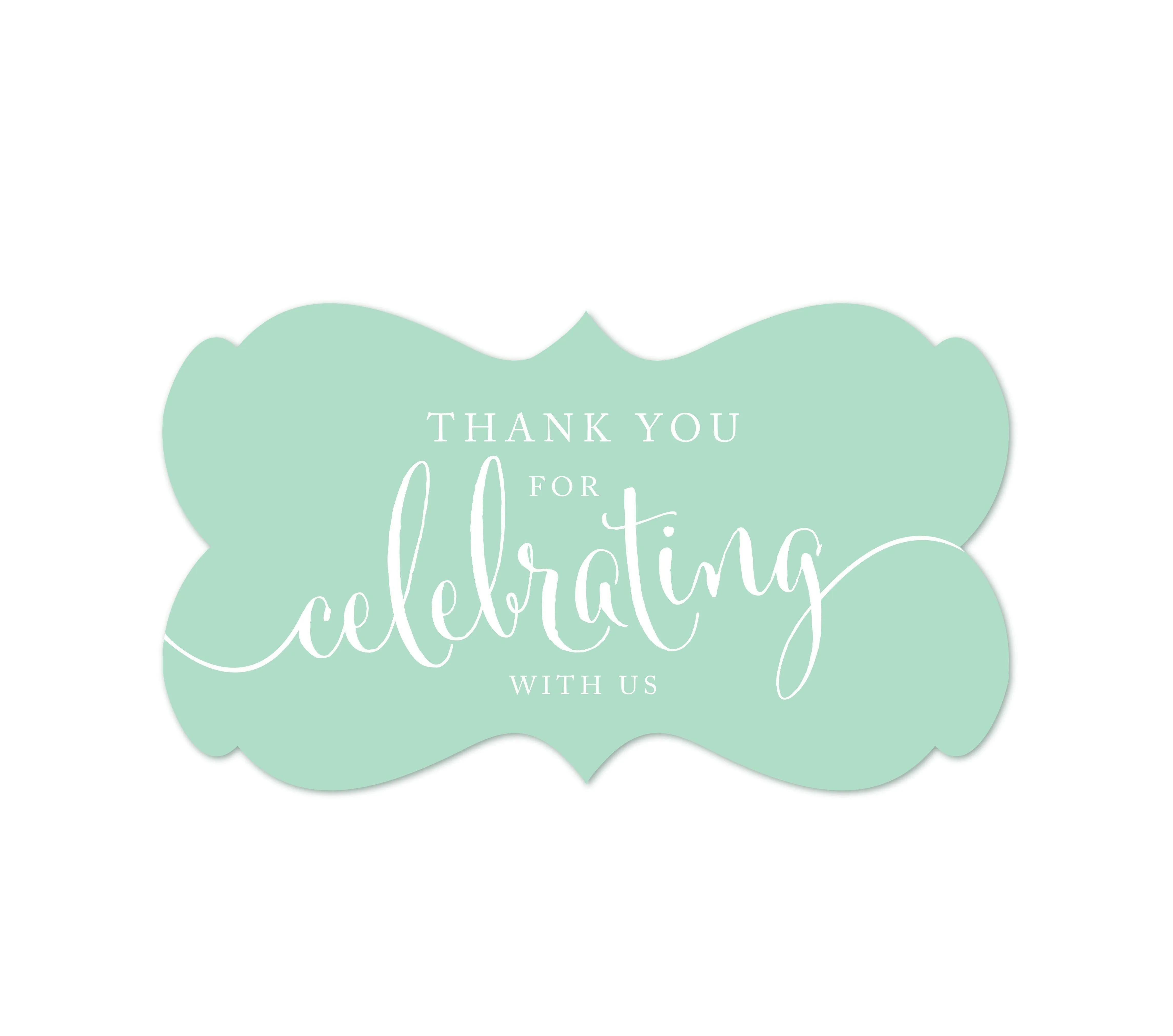 Thank You For Celebrating With Us Fancy Frame Label Stickers