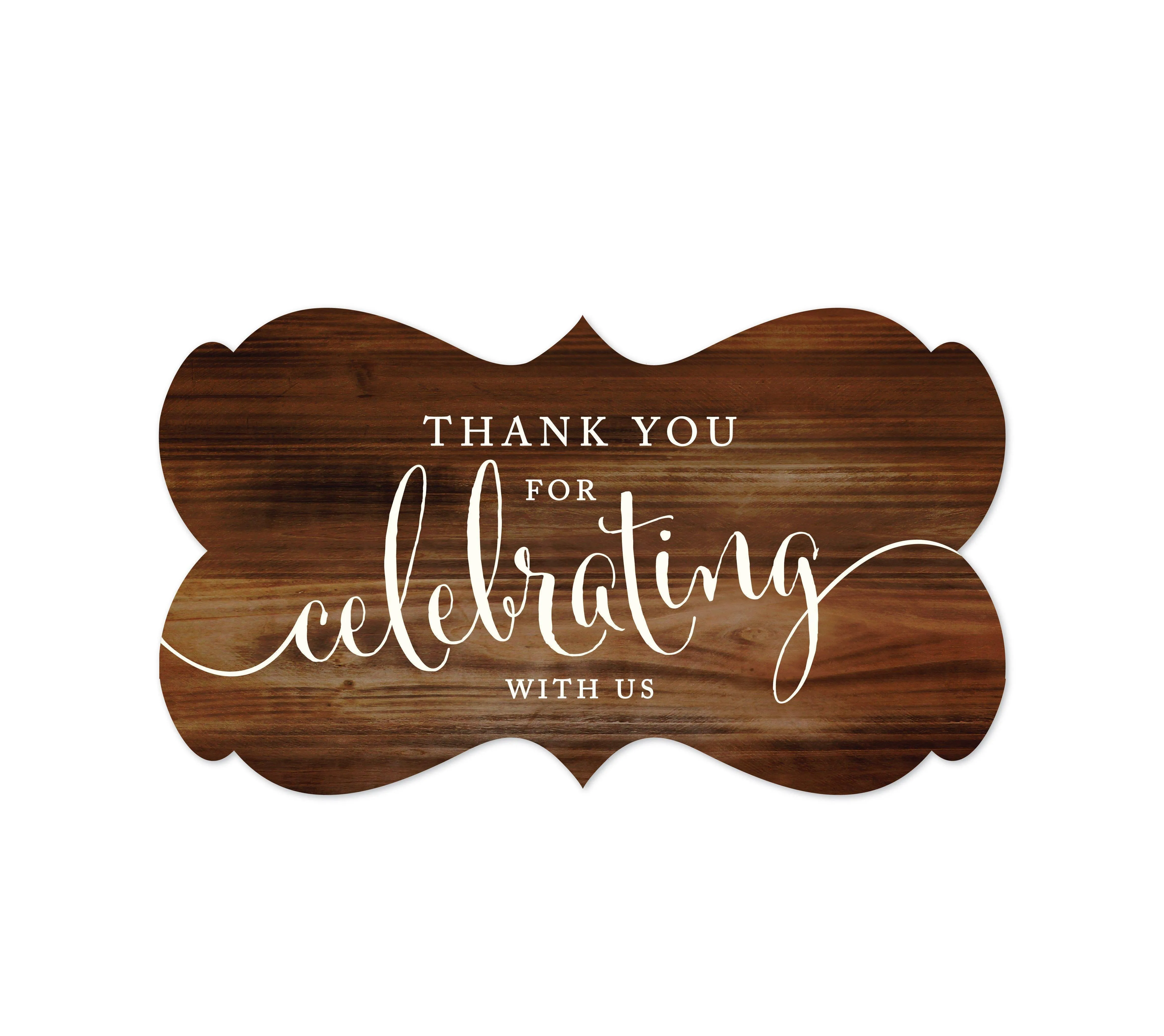 Thank You For Celebrating With Us Fancy Frame Label Stickers