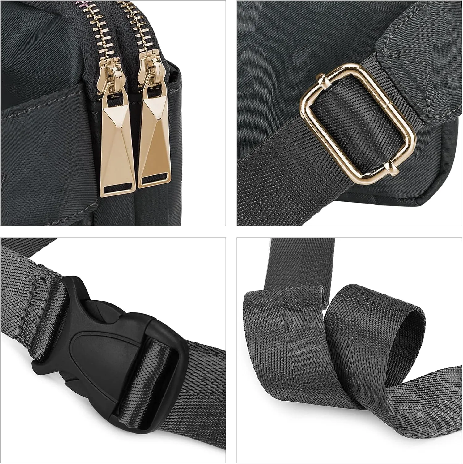 Uromee Fanny Packs for Women Crossbody Belt Bag Nylon Fashion Mini Waist Bag Everywhere Travel Hiking Running Adjustable Strap