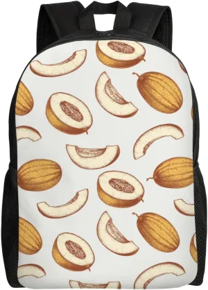 VOSERY Travel Laptop Backpack for Men Women with Adjustable Padded Shoulder Straps, Cute Chestnut Brown Cantaloupe Waterproof Backpack with Laptop Sleeve, Computer Backpack Bag Fit 15 Inch Laptop