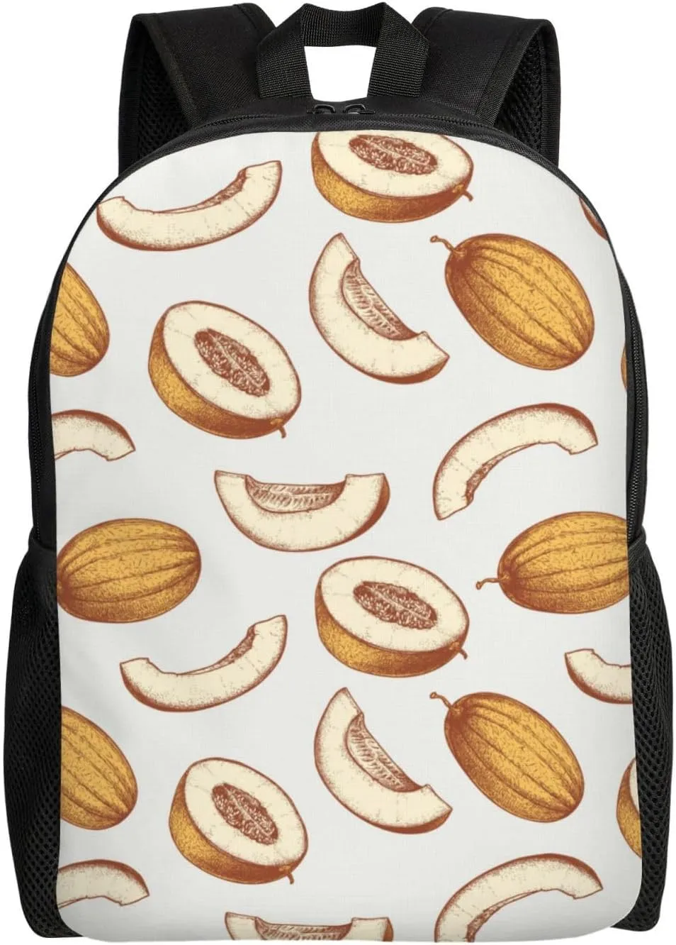 VOSERY Travel Laptop Backpack for Men Women with Adjustable Padded Shoulder Straps, Cute Chestnut Brown Cantaloupe Waterproof Backpack with Laptop Sleeve, Computer Backpack Bag Fit 15 Inch Laptop