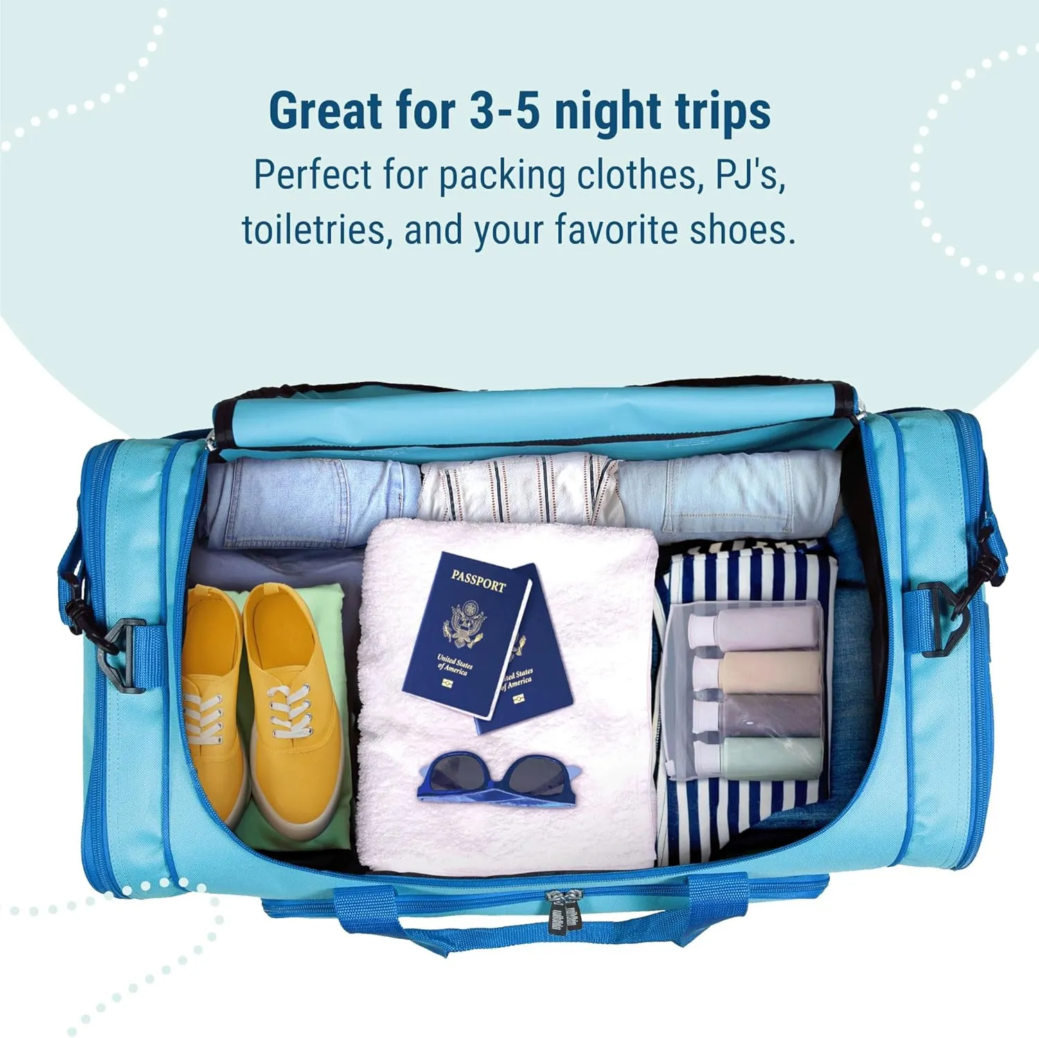 Wildkin Kids Weekender Duffel Bag  Carry-On Size for School, Travel, & Sleepovers