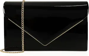 Women's Evening Clutch Bags for Formal Cocktail Prom Wedding Party Patent Leather Dressy Foldover Purse
