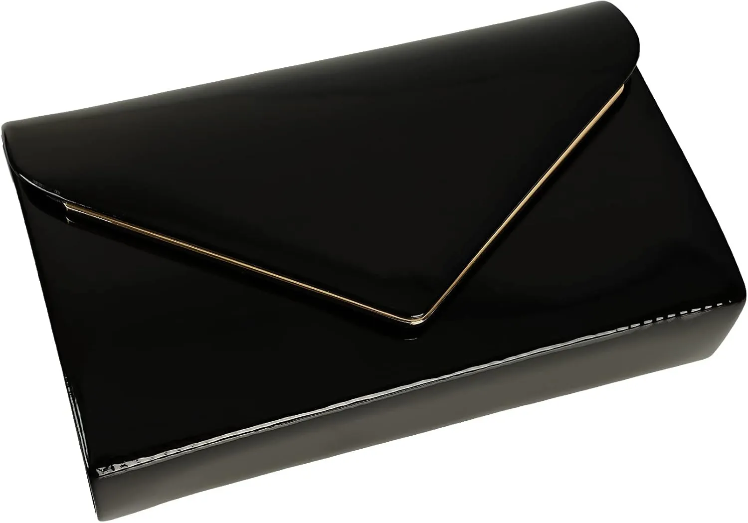 Women's Evening Clutch Bags for Formal Cocktail Prom Wedding Party Patent Leather Dressy Foldover Purse